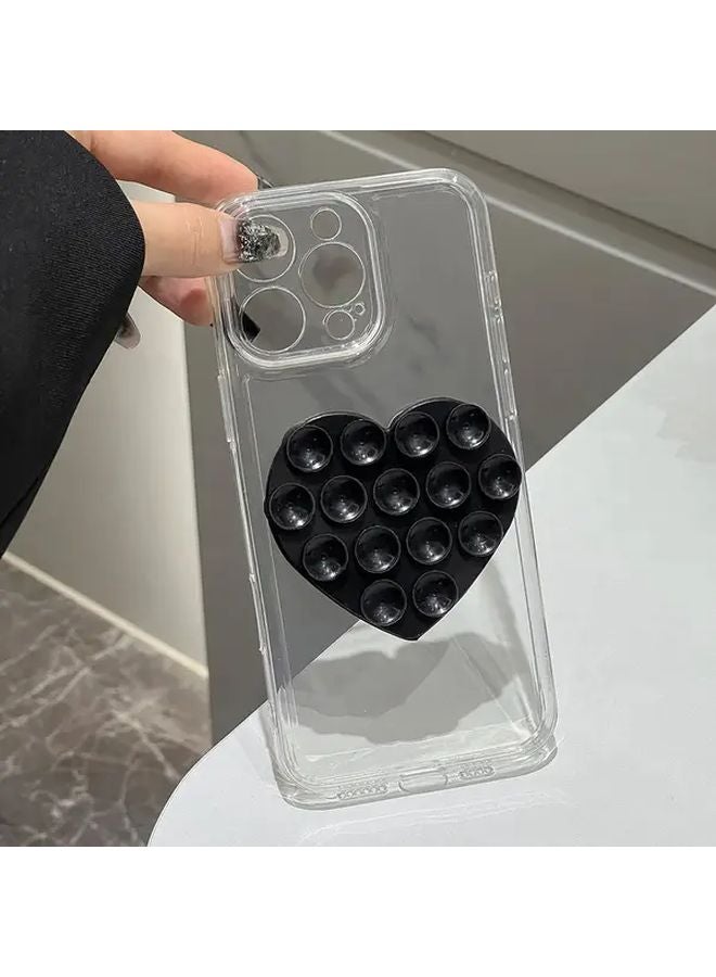 Blue Heart Suction Cup Phone Case Compatible with iPhone 14 Pro Transparent Cover - Image 3