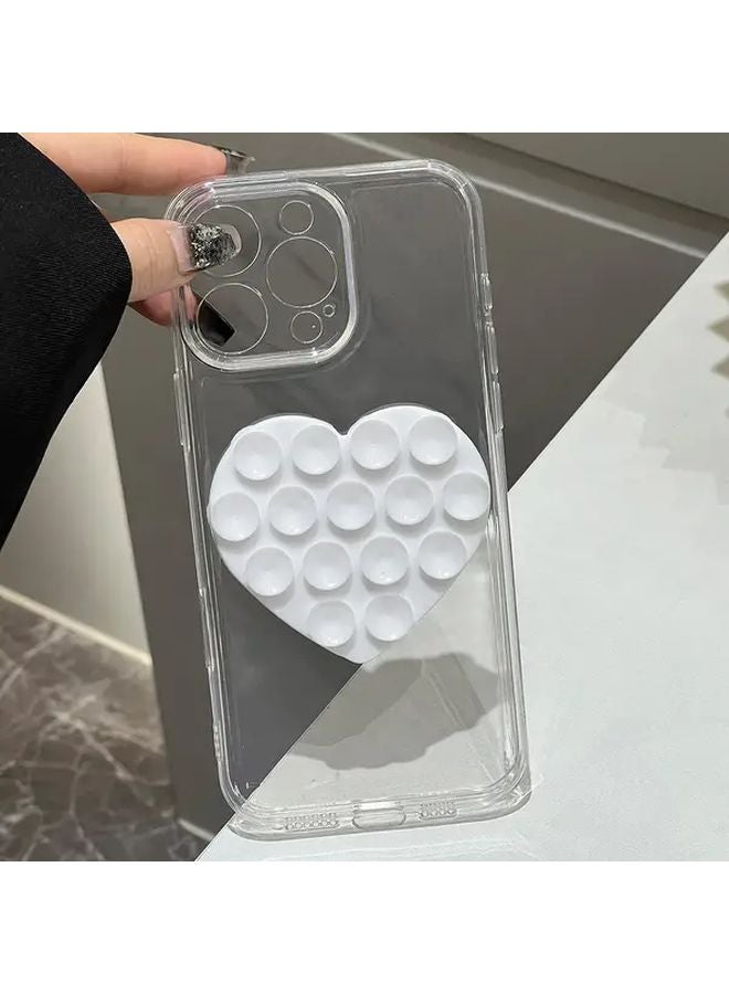 Blue Heart Suction Cup Phone Case Compatible with iPhone 14 Pro Transparent Cover - Image 2
