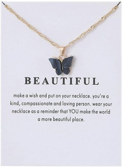 Generic Pendant Necklace,  Women's Pendant Necklace Butterfly Moon Sterling Silver Gold Acrylic, Color Clavicle Chain Necklace Card Necklaces Clavicle Necklaces for Women Girls  - Image 1