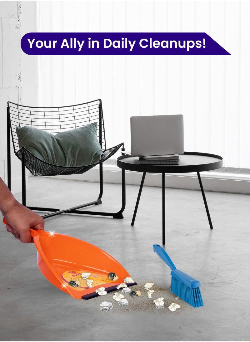 Chakaa chak Heavy Duty Dust Pan with Rubber Edge, 13" Handheld Dustpan with Hanging Hole for Home/Household Cleaning, Industrial, Countertops (Orange)  - Image 3