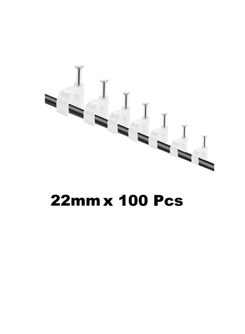 Electrical Cable Wire Round Clips Steel Nails Tacks Holder for Organizing Electric Wires Cables Lines White 22mm - 100Pcs - Image 2