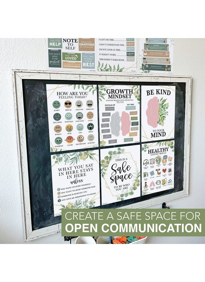 Hadley Designs Hadley Designs 9 Greenery Mental Health Posters For Classroom Elementary - School Counselor Office Decor, Mental Health Therapy Decor For Office, School Counseling Office Decor  - Image 3