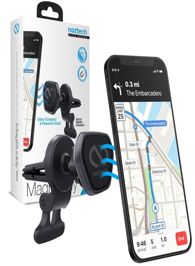 Naztech Magnetic Car Phone Holder Vent - MagBuddy Elite Air Vent Magnetic Phone Mount for Car Magnet Clip Mobile Holder Mount Clip Holders Navigation Bracket Universal Cellphone Automobile Accessories - Image 1