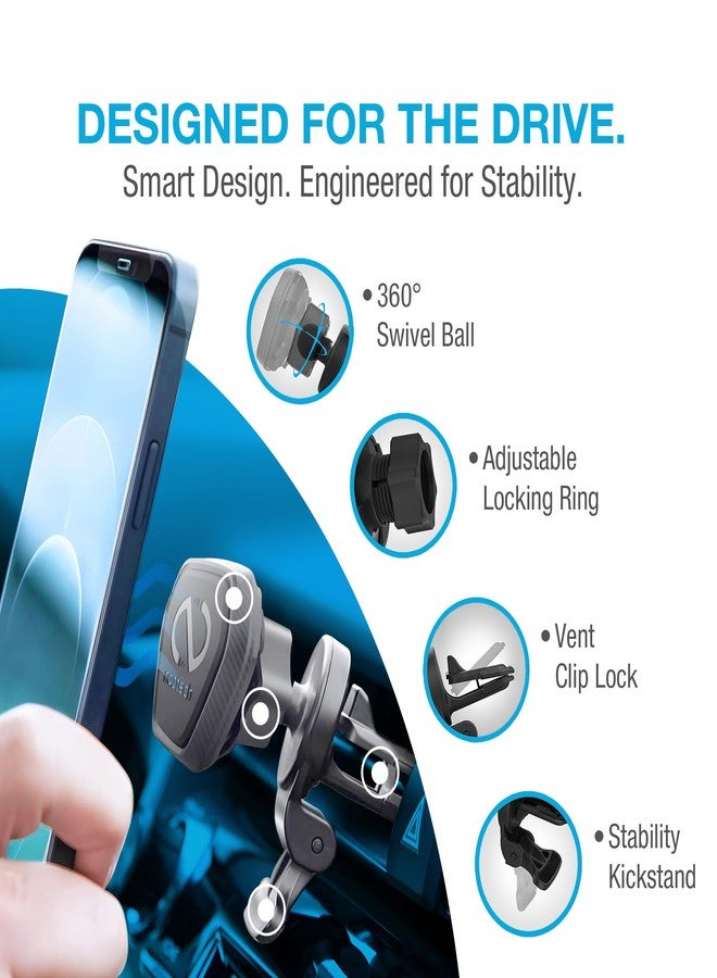Naztech Magnetic Car Phone Holder Vent - MagBuddy Elite Air Vent Magnetic Phone Mount for Car Magnet Clip Mobile Holder Mount Clip Holders Navigation Bracket Universal Cellphone Automobile Accessories - Image 3