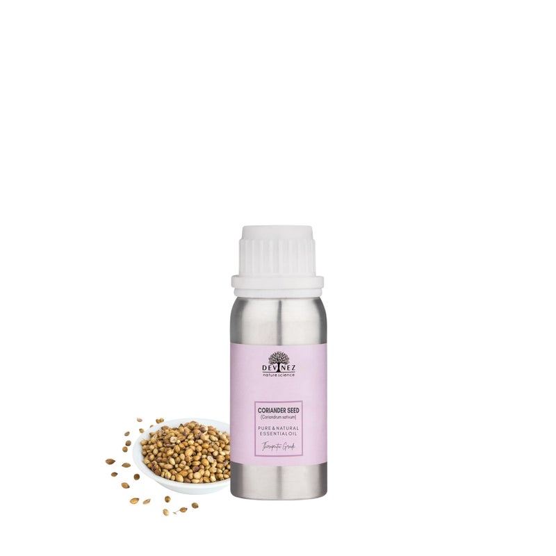 Devinez Coriander Seed Essential Oil (100ml) - 100% Natural (Coriandrum Sativum) in Aluminum Bottle for Diffusers, Men's Grooming, Perfumery & Relaxing Massage - Sweet Woody Spicy Aroma - Image 4