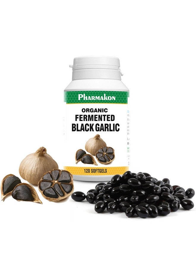 PHARMAKON ثوم أسود عضوي متقدم من فارماكون، كبسولات لينة متاحة حيوياً، صحية، برائحة مخفضة (120 حبة) - Image 1