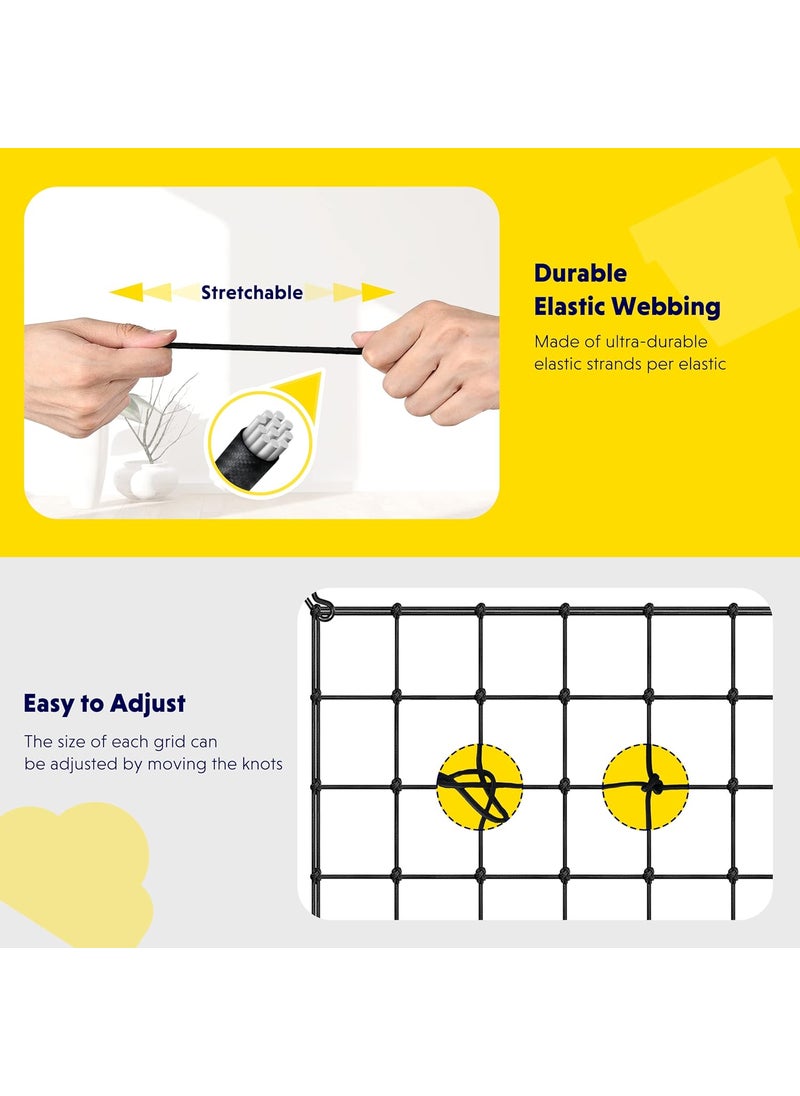 iPower iPower Elastic Trellis Netting for 5x5FT HeavyDuty Plant Net with Hooks Flexible Hydroponics Support for Indoor Plants Gardening and Horticulture 2Pack  - Image 4
