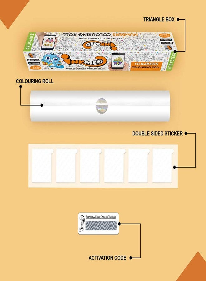 Inkmeo | Numbers Wall Colouring Roll | AR Enabled | Interactive Educational Learning Chart | for Kids | of All Ages | Best Gift | Size (6 X 40 Inches) | Number Recognition,Skill Building - Image 4