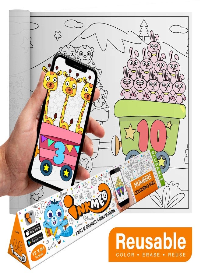 Inkmeo | Numbers Wall Colouring Roll | AR Enabled | Interactive Educational Learning Chart | for Kids | of All Ages | Best Gift | Size (6 X 40 Inches) | Number Recognition,Skill Building - Image 2