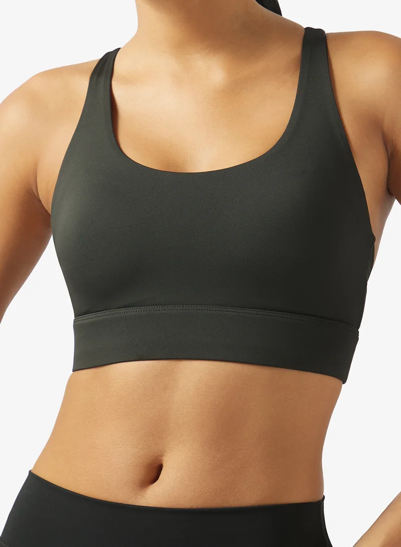 Frwd  Seamless Medium Coverage Sports Bra with Racer Back for Women | Best Price UAE