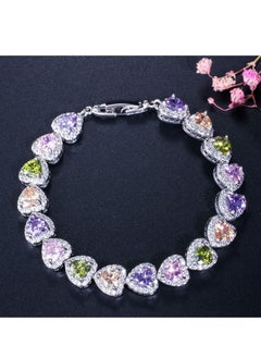 MissTiara Sparkling Heart shape AAA+ zircon Bracelet for Women Ideal For Girls Women Wedding Prom Pageant and Party Made with Shiny White Zirconia Crystal  - Image 4