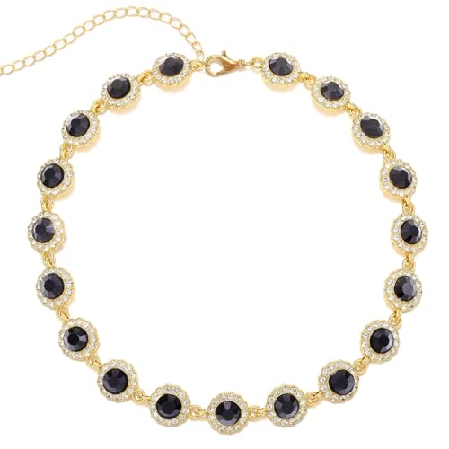 ACEDRE Black Crystal Choker Necklace Rhinestone Chokers Prom Costume Necklaces Jewelry for Women - Image 1