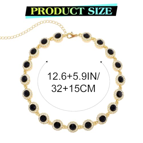 ACEDRE Black Crystal Choker Necklace Rhinestone Chokers Prom Costume Necklaces Jewelry for Women - Image 3