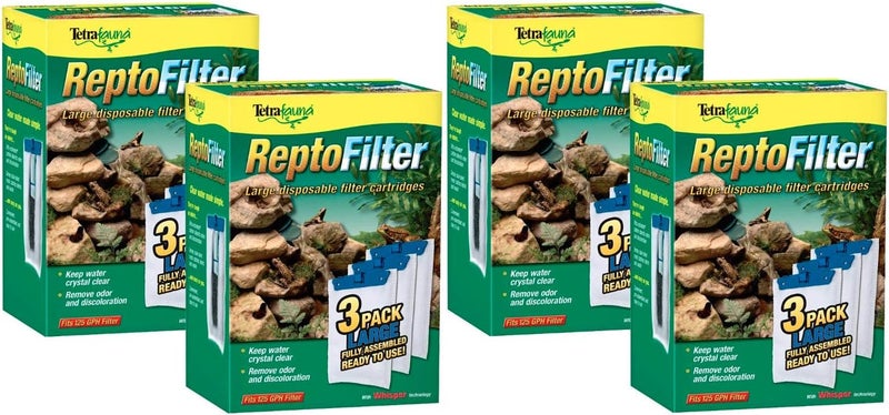 Tetra ReptoFilter Filter Cartridges Large  12 Total Cartridges 4 Packs with 3 per Pack