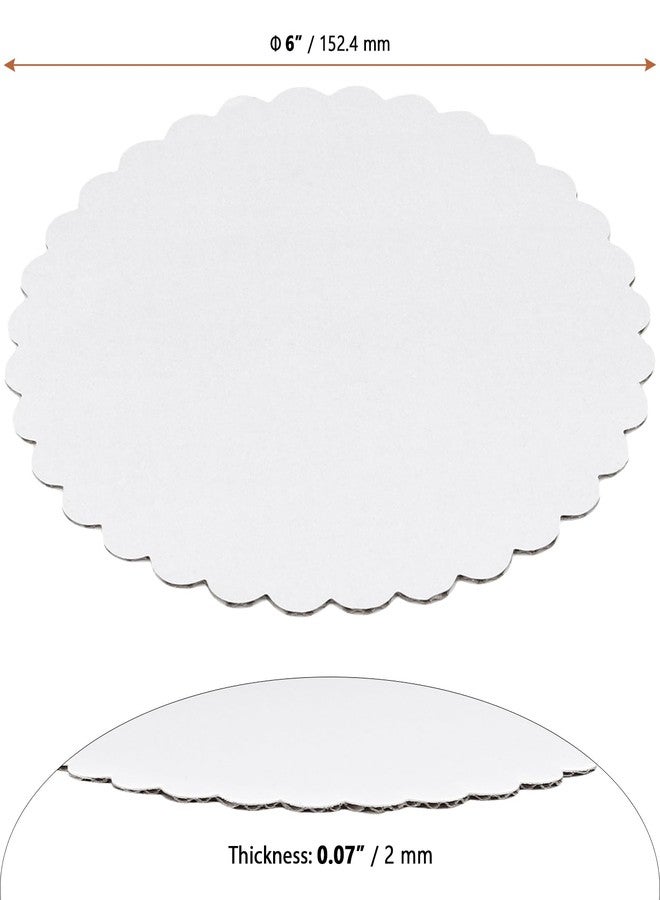 LEXININ 120 Pack White Cake Boards, 6 Inch Scalloped Round Cake Circles Base for Birthday, Wedding, Desserts, Pastries - Image 2
