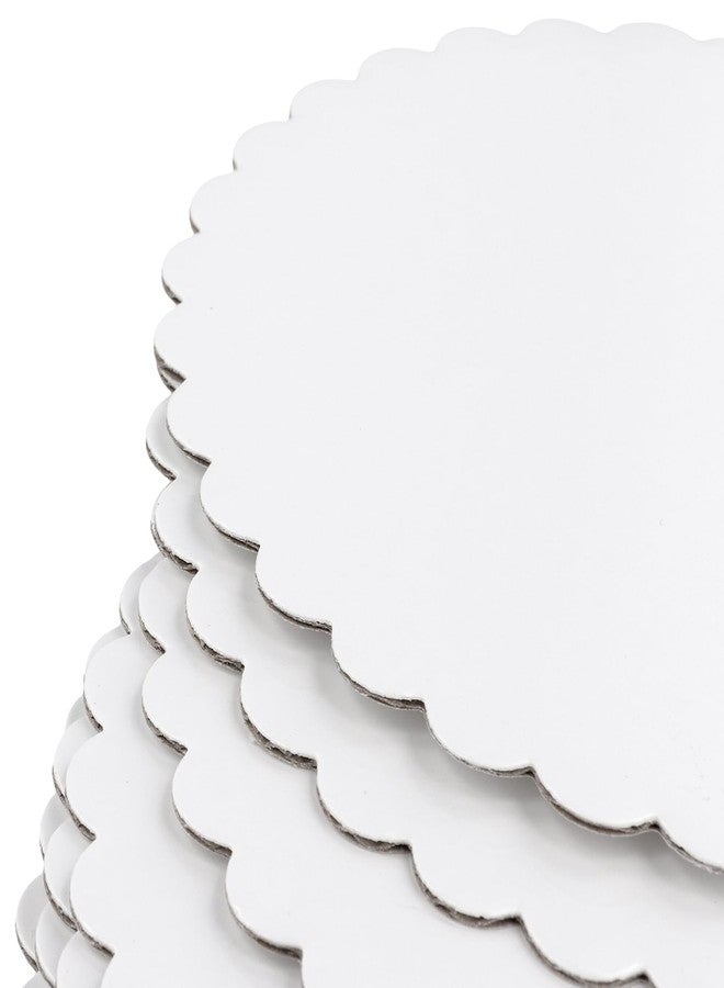 LEXININ 120 Pack White Cake Boards, 6 Inch Scalloped Round Cake Circles Base for Birthday, Wedding, Desserts, Pastries - Image 3