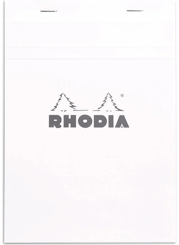 Rhodia A5 Squared Notebook Block White Cover