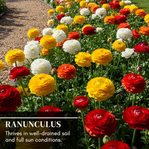 CZ Grain Ranunculus Mix Color Bulbs for Planting – 20 Healthy Bulbs, Vibrant Multi-Color Flowers, Perfect for Garden Beds, Containers, Borders, and Cut Flower Bouquets - Image 4