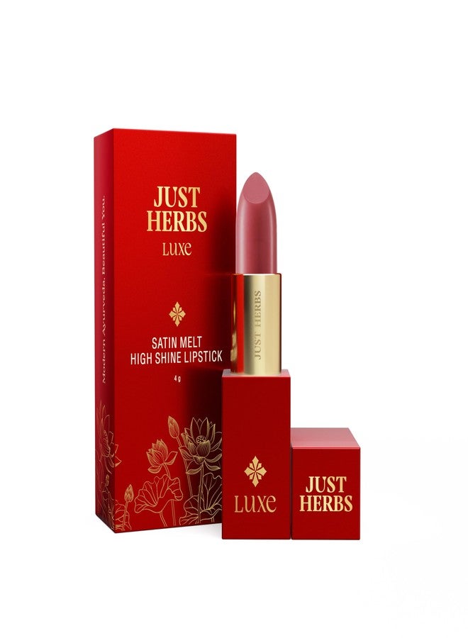 جاست هيربز أحمر شفاه فاخر من جست هيربس، ساتان ميلت، عالي اللمعان | مكياج فاخر | تركيبة أيورفيدية | لمعان يدوم طويلاً | أحمر شفاه أيورفيدي - 4 غرام (10 كوكو ميراج) - Image 2