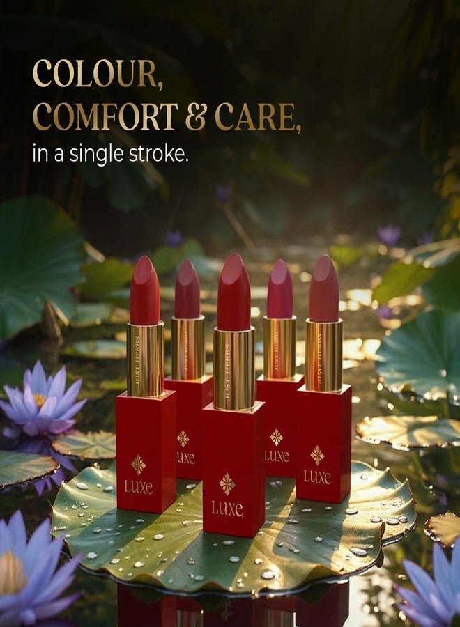 جاست هيربز أحمر شفاه فاخر من جست هيربس، ساتان ميلت، عالي اللمعان | مكياج فاخر | تركيبة أيورفيدية | لمعان يدوم طويلاً | أحمر شفاه أيورفيدي - 4 غرام (10 كوكو ميراج) - Image 3