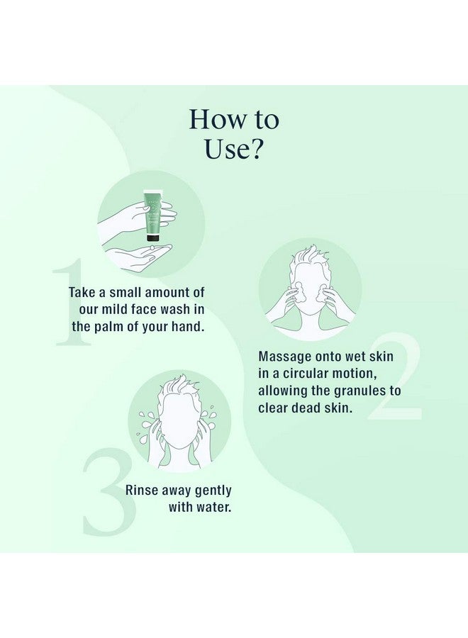 ARATA Refreshing Face Wash For All Skin Types | Soap-Free Cleanser | Deep Cleansing Action, Gentle Exfoliation, Removes Makeup, Dirt & Impurities With Peppermint, Lemon Oil & Organic Flaxseeds | 50Ml - Image 3