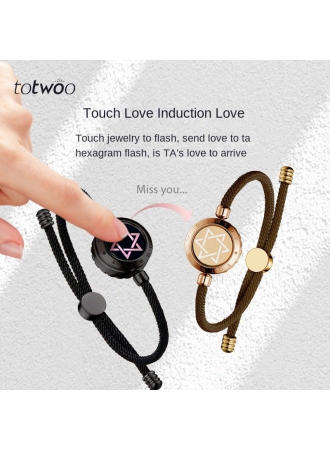 توتو Totwoo Guardian Lover Smart Bracelet Couple Long Distance Love Remote Sensing Interactive Bracelet Hexagram Star Bracelet - Image 2