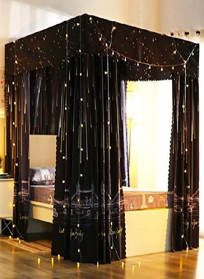 JoyLife JOYLIFE Princess Four Corner Post Bed Curtain Canopy Mosquito Net for Girls Adults Kids (Black, King)  - Image 2
