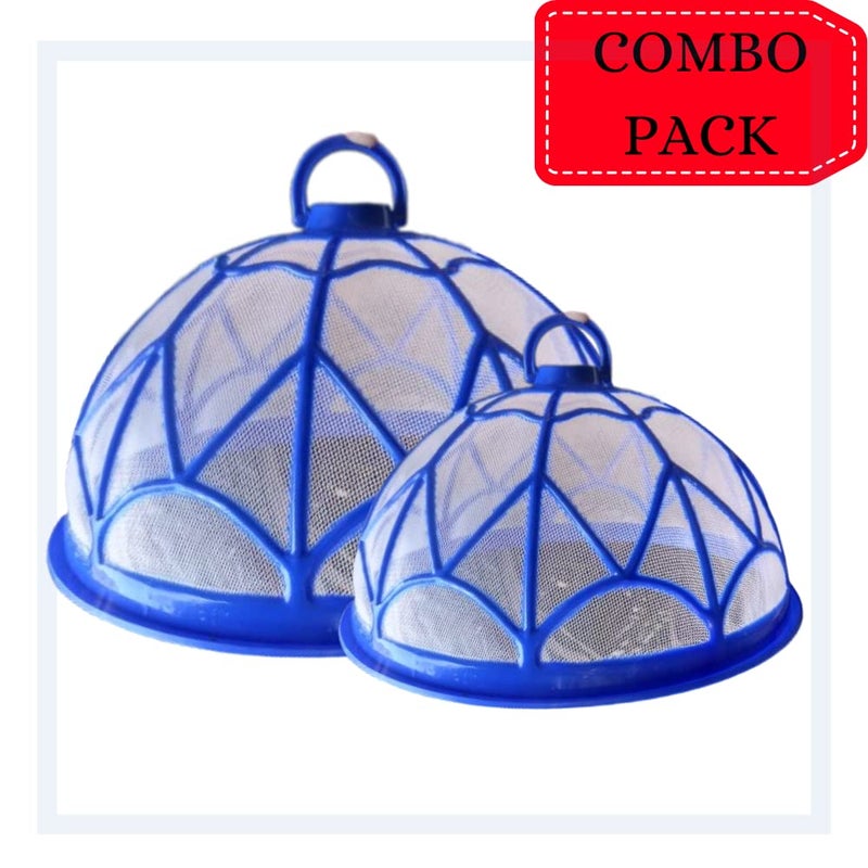 MILAUR MILAUR Food Dome Round Plastic Net Combo 1 Big 1 Small Food Cover Kitchen Table Flies Mosquitoes Insect Proof Dining Tables Vegetable Covers for Anti Fly Mosquito Mesh  - Image 2