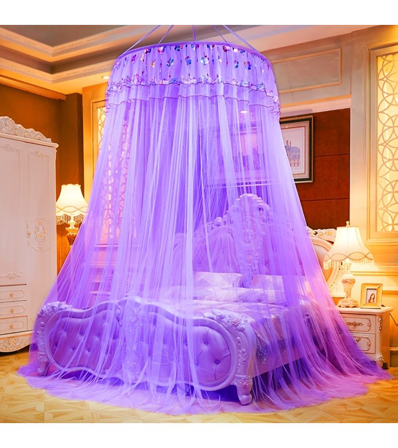 Pink Princess Style Mosquito Net Double Layer Lace 360 Coverage No Installation Required For 11024inch - Image 1