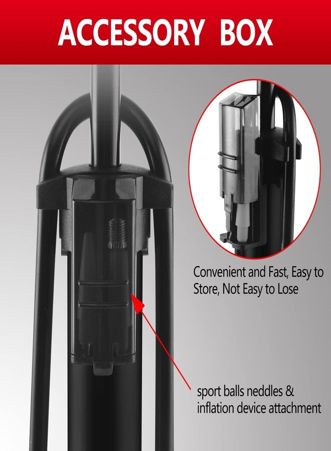 TOOLITIN Bike Pump with Gauge,160 Psi High Pressure,Floor Bicycle Pump Compatible with Presta and Schrader Valve,Detachable Bike Tire Pump for Road Bike,MTB,Hybrid,Balls - Image 5