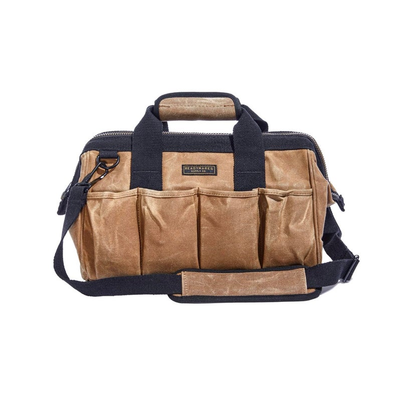 Readywares Tool Bag, Heavy Duty Waxed Canvas Toolbag for Gear, Tools, Supplies and Equipment (15", Tan) - Image 1