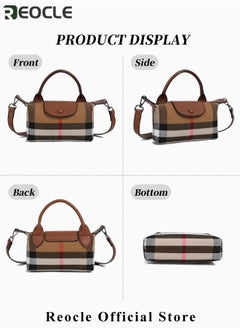 Women's Handbag Canvas Plaid Bag with Leather Handles Adjustable Shoulder Strap Small Size Stylish High-End Tote Bag Shoulder and Crossbody Bag - pzsku/Z4DBF6D2D3291F195329BZ/45/_/1730096484/c109d9ae-17df-47cb-a44a-585efa5ccd99