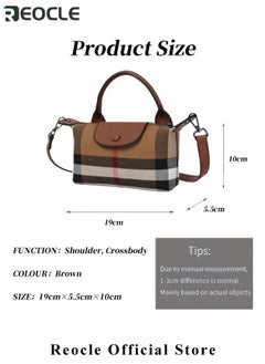 Women's Handbag Canvas Plaid Bag with Leather Handles Adjustable Shoulder Strap Small Size Stylish High-End Tote Bag Shoulder and Crossbody Bag - pzsku/Z4DBF6D2D3291F195329BZ/45/_/1730096495/9fd8f9ef-b6ae-4a2d-bf6c-1cee91030ef7