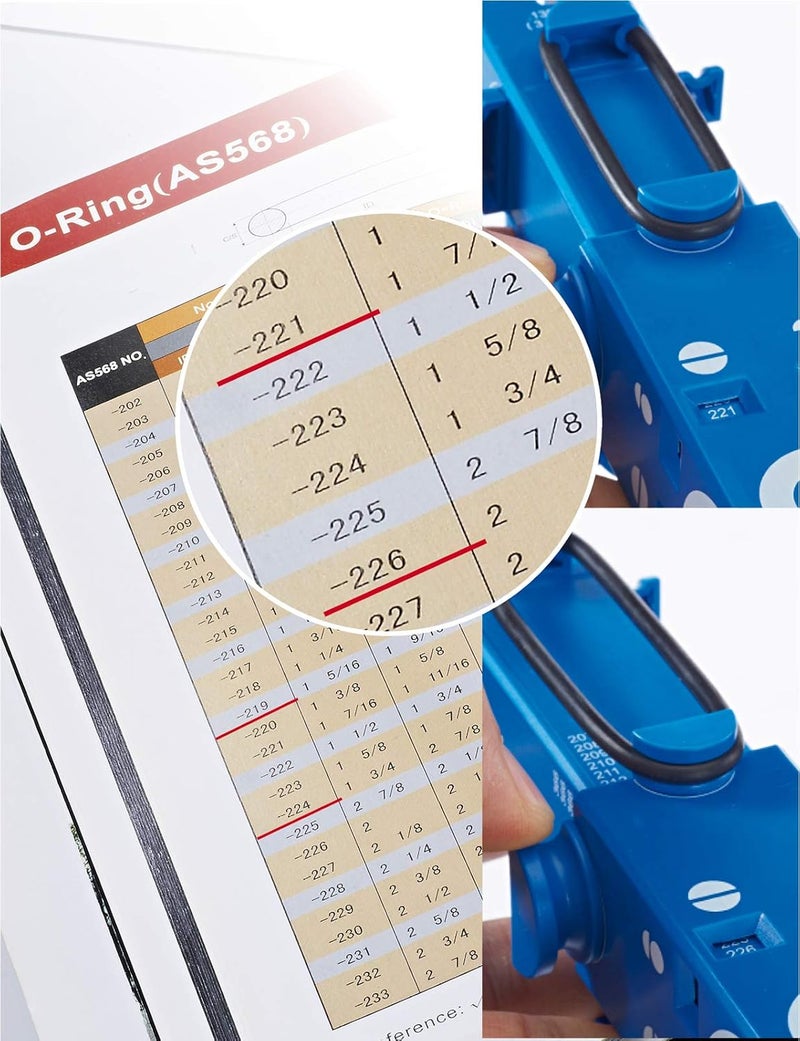BUSY-CORNER O-Ring Gauge Make Work Smart, Telescoping O Ring Sizing Plastic Gauge, Slide Style National Type, for Measuring O Rings Inner Diameter, OD, Thickness Gauge Blue - Image 3