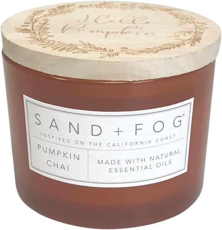 Sand + Fog Scented Candle - Pumpkin Chai – Additional Scents and Sizes – 100% Cotton Lead-Free Wick - Luxury Air Freshening Jar Candles - Perfect Home Decor – 12oz - Image 1