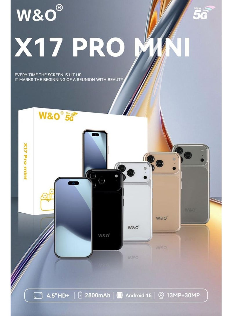 X17 PRO Mini Mobile Phone Android Quad Core Mobile Mini Smartphone Ultra Small Pocket Student Children Men and Women- ORANGE