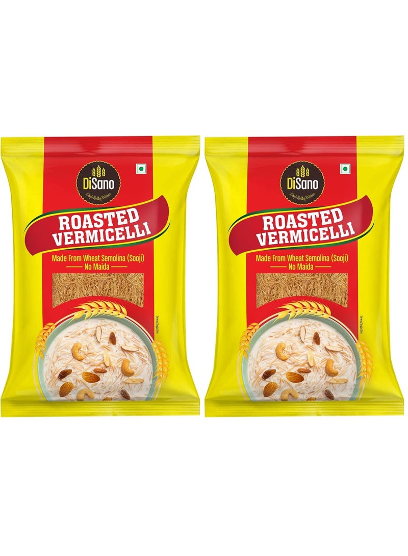 DISANO Roasted Wheat Vermicelli, No Maida, 850 Gram, Cholesterol Free (Pack of 2) - Image 1