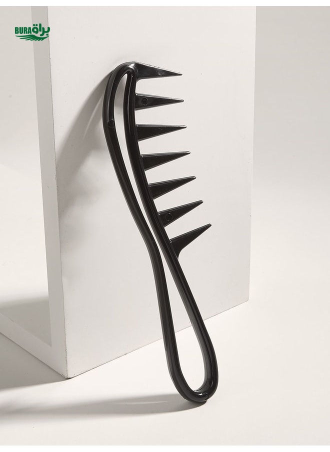 BURAQ - Wide-Tooth Comb For Pompadour Hairstyle, Retro Back Combing Comb For Men, Hollow-Out Fishbone Shaped Anti-Static Comb1pc , Hair Brush,Denman Brush,Wide Tooth Comb And Brush Wide Teeth Comb,Detangler Brush Wet Anti Tangle Comb Wide Tooth ,Detangling Comb Wide Tooth - Image 1