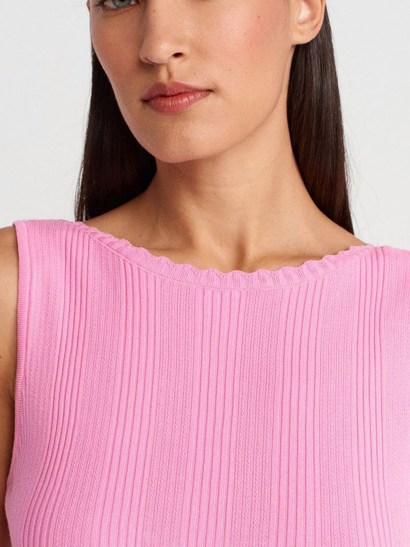 DILVIN Ribbed Sleeveless Boat Neck Blouse - Image 4