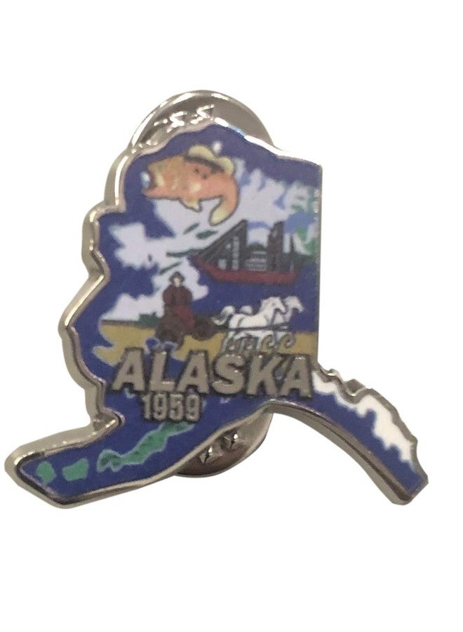 آرتيزان آول دبوس معدني على شكل خريطة ولاية ألاسكا