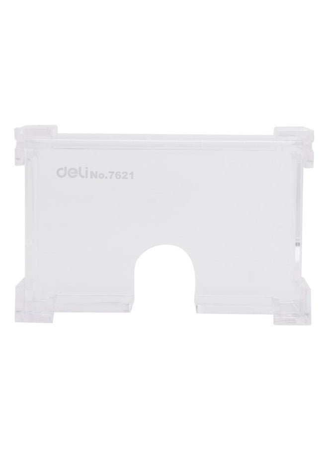 Deli Deli E7621 Business Card Holder – Transparent, 103×68×34mm, Large Capacity, Ultra Clear GPPS for Easy Organization  - Image 3