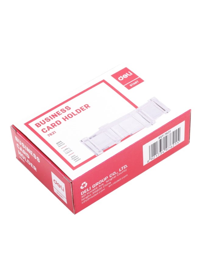 Deli Deli E7621 Business Card Holder – Transparent, 103×68×34mm, Large Capacity, Ultra Clear GPPS for Easy Organization  - Image 5