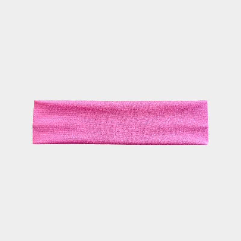 Loquat Stretchable Solid Color Yoga Sports Headband Dark pink
