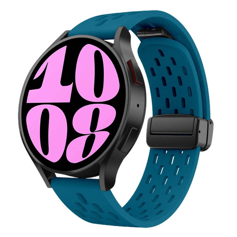سوار ساعة ذكية رياضي من السيليكون متوافق باللون أسود قابل للتعديل مع Samsung Galaxy Watch 6 بملاءمة قابلة للتعديل وحزام ناعم للاستبدال اليومي - Image 1