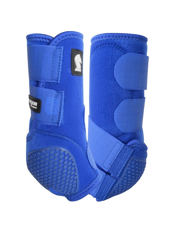 كلاسيك حذاء كلاسيكي مرن للخيول ذو مقدمة أمامية، أزرق متوسط - Image 1