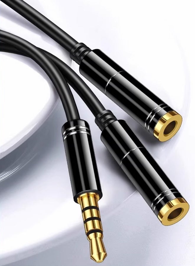 Tersely Headset Adapter for Audio and Mic Plugs, Stereo 3.5mm Y Splitter Cable Adapter (Double Female 3 Pole to Single Male 4 Pole) Gold Plated for Xbox One, PS5, PS4, Switch, Smartphone, Laptop CTIA - Image 4