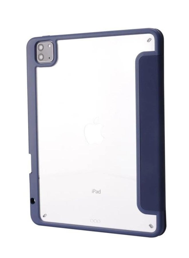 Case for iPad Pro 11 Inch Case M4 5th Generation 2024 with Pencil Holder, 5-in-1 Multiple Viewing Angles, Soft Clear Back Cover, Auto Wake/Sleep, (Navy Blue) - Image 2