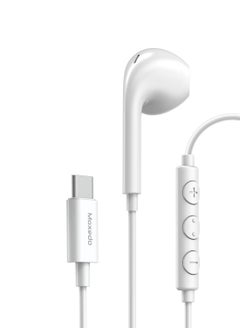 Moxedo Moxedo Mono Stereo Earphone USB Type-C Connector Earphone with In-Line Remote, Built-in Microphone for iPhone 15, Samsung Galaxy S24 Ultra/S21 Ultra/S20 FE Note 20/10, iPad Pro 2018/Mac Book (White)  - Image 1