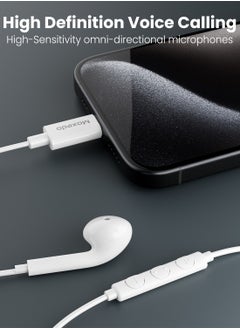 Moxedo Moxedo Mono Stereo Earphone USB Type-C Connector Earphone with In-Line Remote, Built-in Microphone for iPhone 15, Samsung Galaxy S24 Ultra/S21 Ultra/S20 FE Note 20/10, iPad Pro 2018/Mac Book (White)  - Image 5