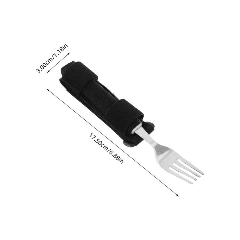 Adaptive Eating Aid Kit Forks Spoons Hand Strap Holder Stainless Steel 17 5X3 0X3 0CM - Image 3
